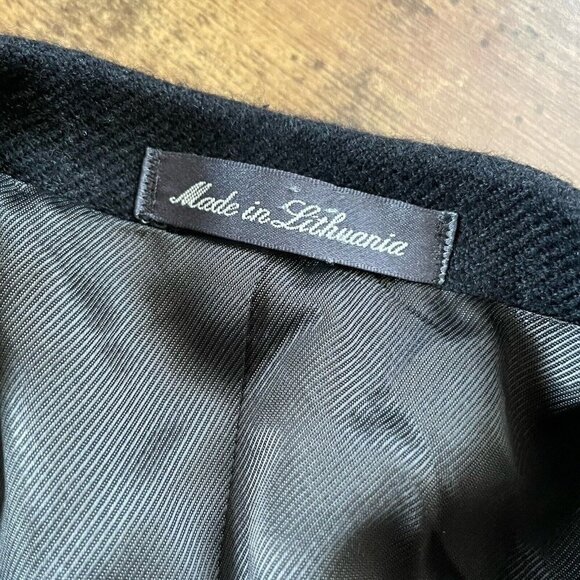 Oscar de la Renta Mens Blazer 43R Charcoal Gray Wool Flannel Two Button Jacket - Picture 11 of 11